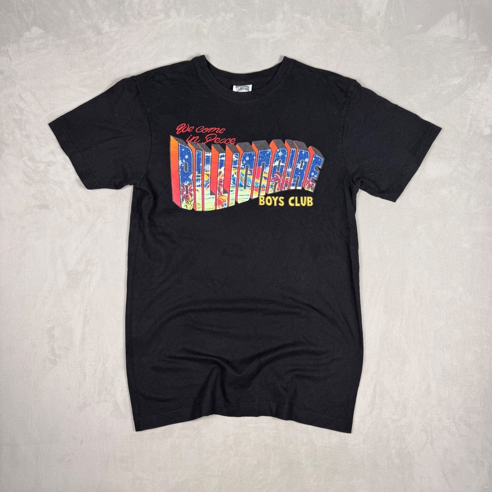 Y2K Mens Billionaire Boys Club We Come In Peace Graphic Streetwear Tee Size S